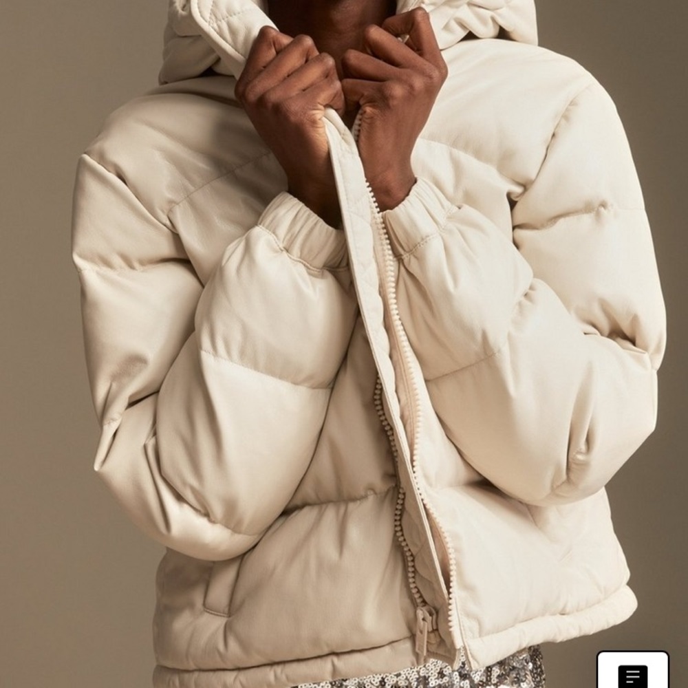 Lucky Brand Oversized Faux Leather Puffer Jacket